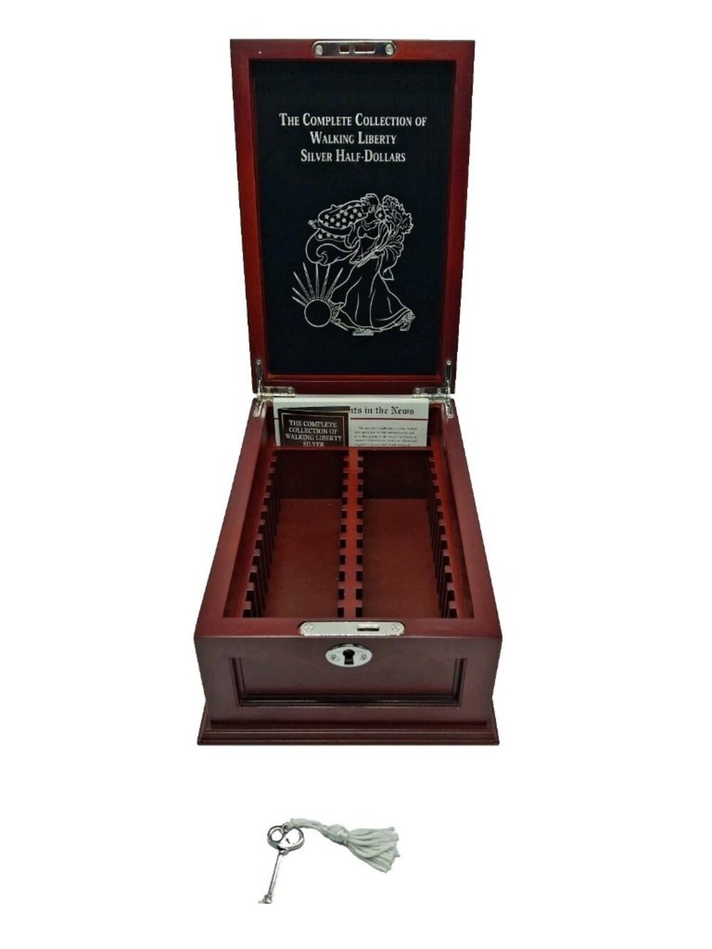 PCS The Complete Collection of Walking Liberty Half-Dollars Wooden Box with Key